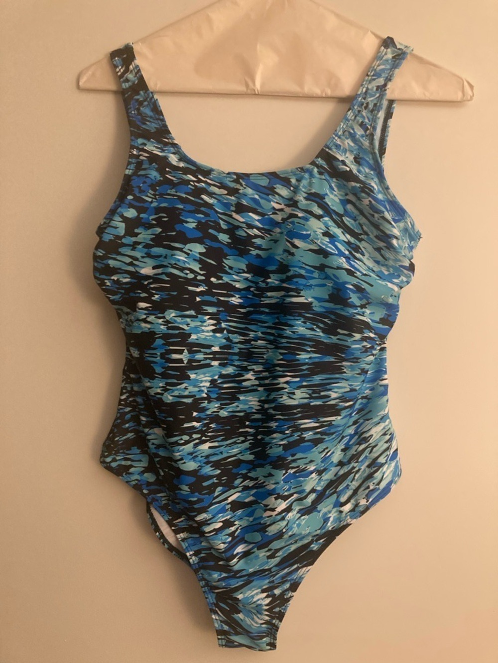 Women’s One-Piece Swimsuit - Blue Multi Print Size Large NEW